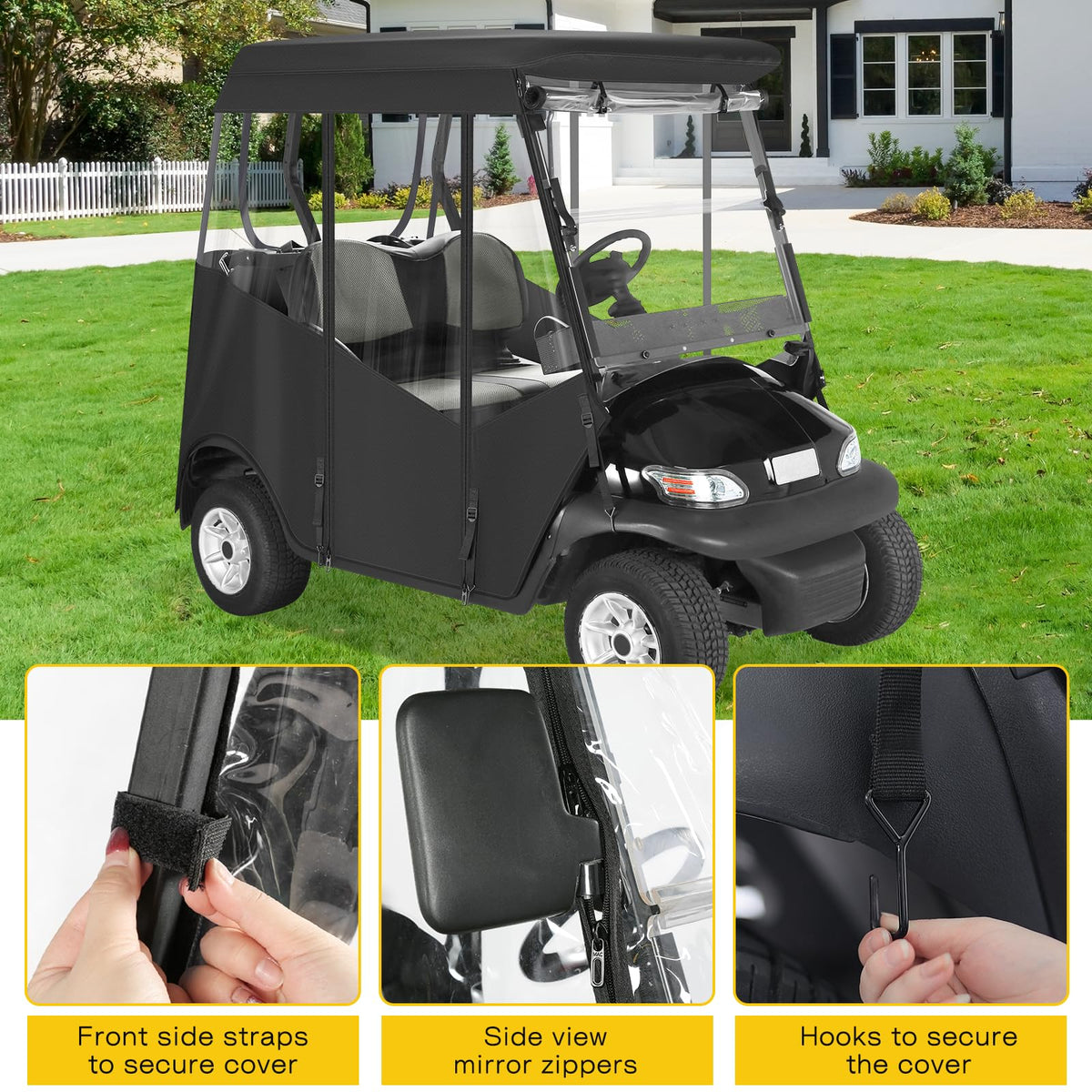 SANXIACAR adjustable straps stabilize the top against strong winds.