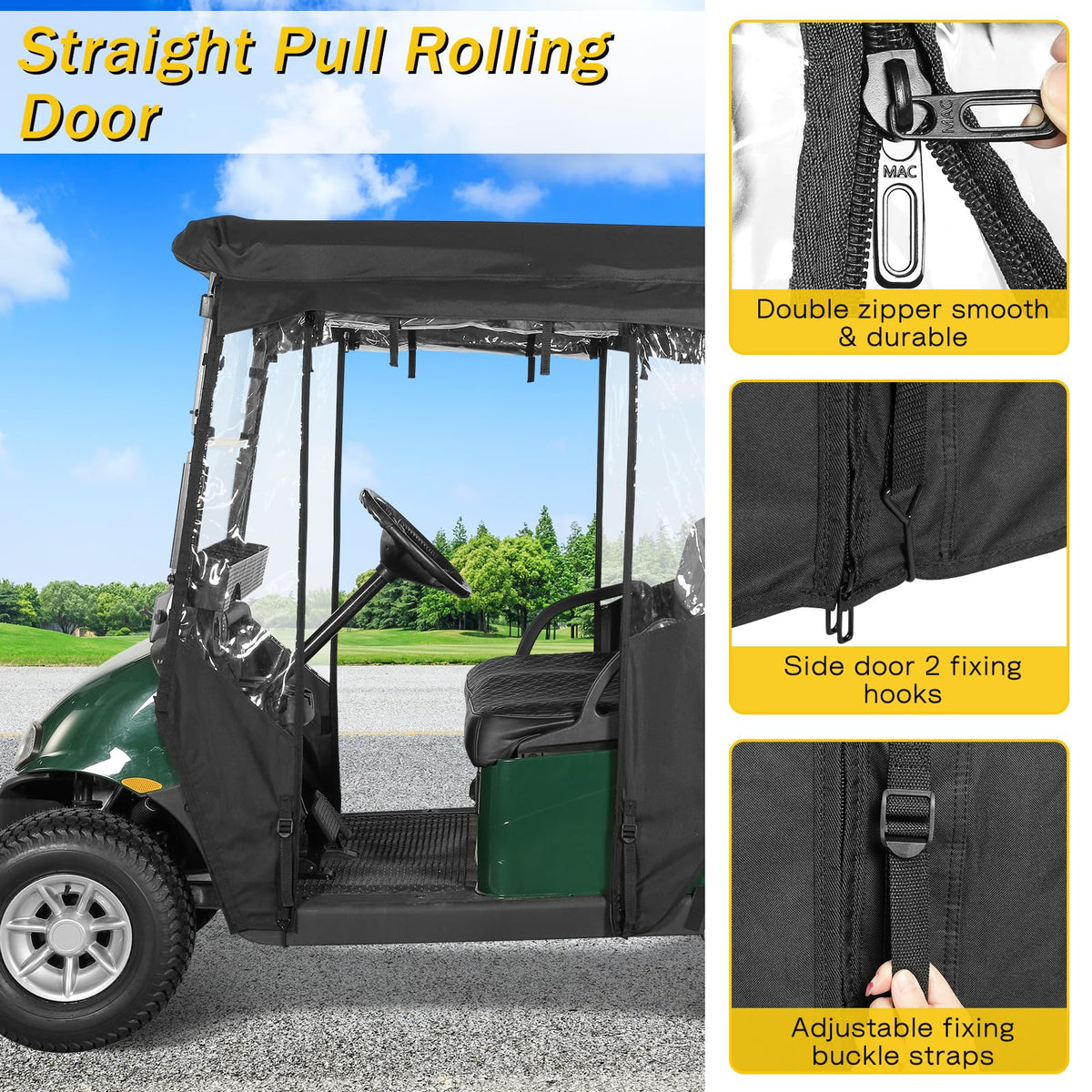 Adjustable buckle straps on SANXIACAR enclosure for wind stability