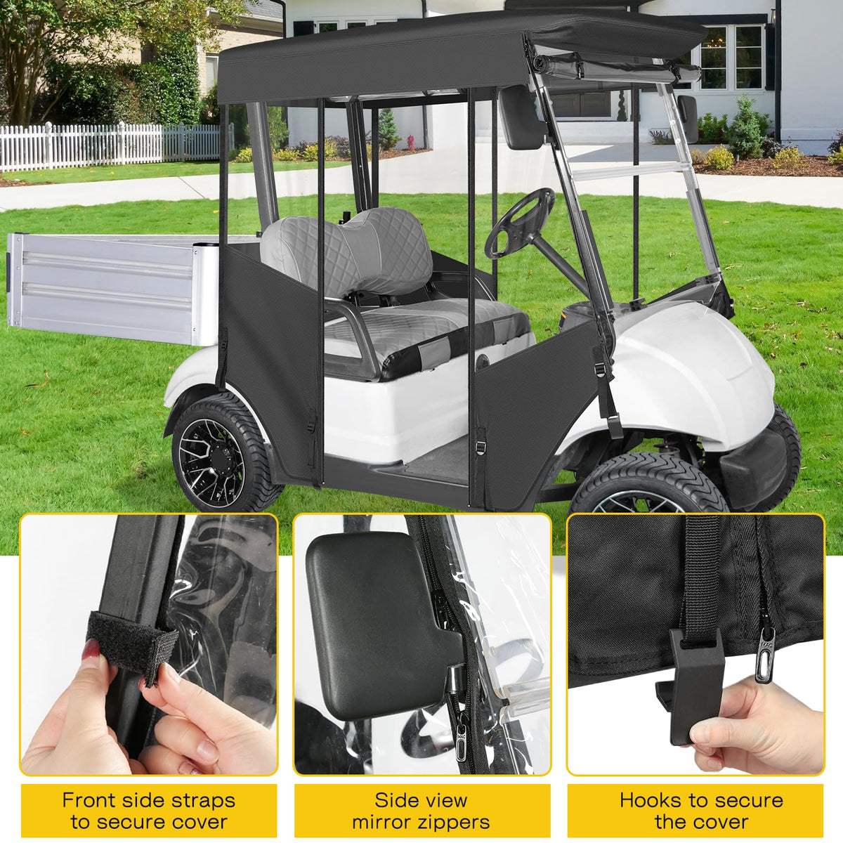 SANXIACAR buckle-straps stabilize the top during windy days.