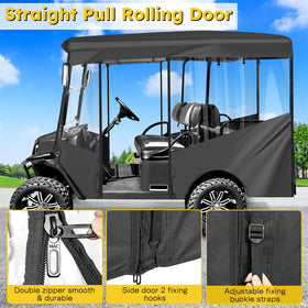 SANXIACAR buckle straps securing the enclosure for windy conditions.