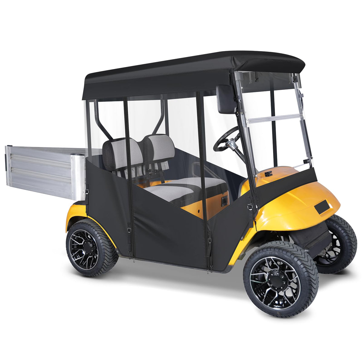 SANXIACAR golf cart enclosure for EZGO TXT 2-seat with rear box offers all-season protection.