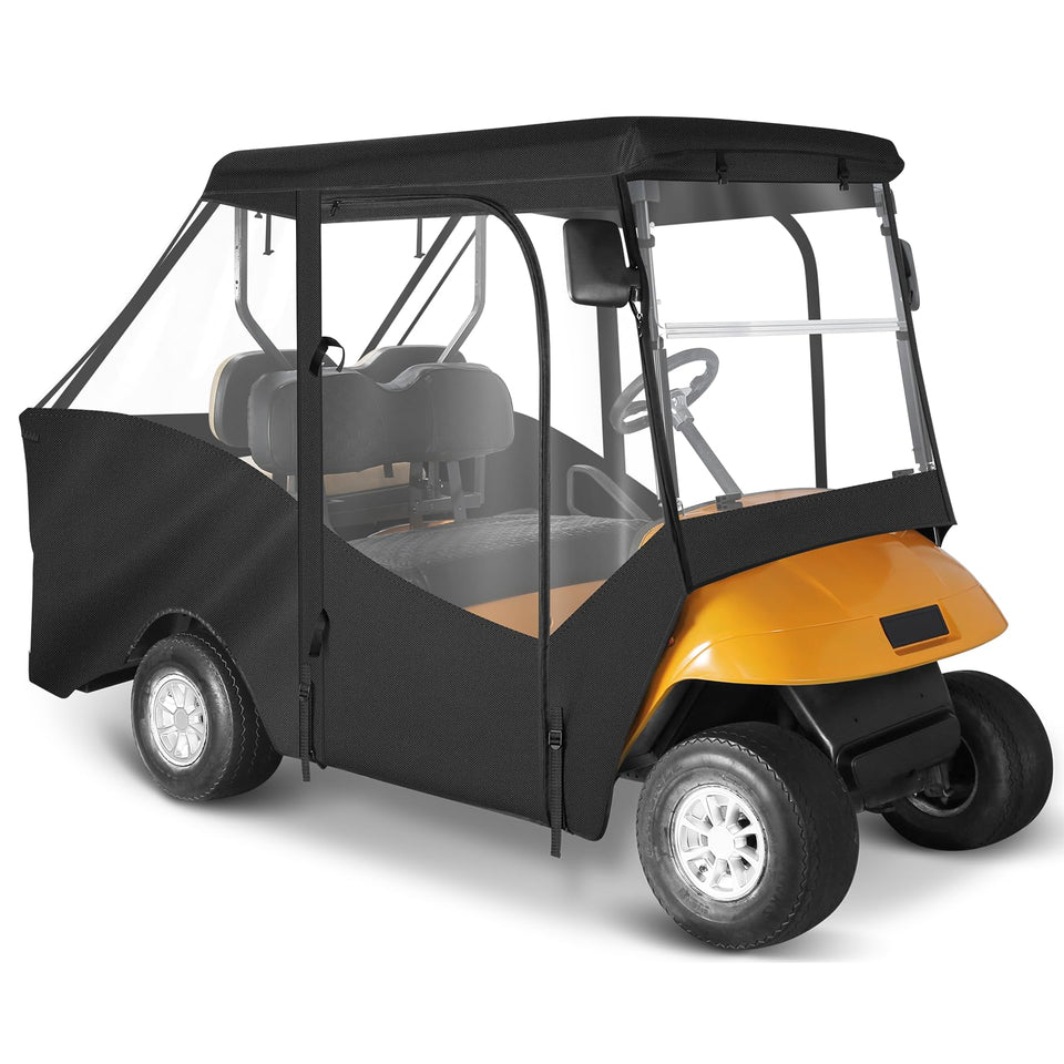 SANXIACAR EZGO TXT enclosure on 57-inch short roof protecting passengers from rain