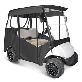 Sanxiacar golf cart enclosure, front view, showcases weather protection and visibility.