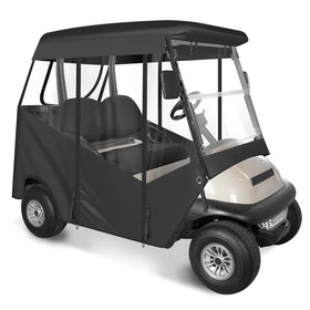 SANXIACAR golf cart enclosure front view showing waterproof protection