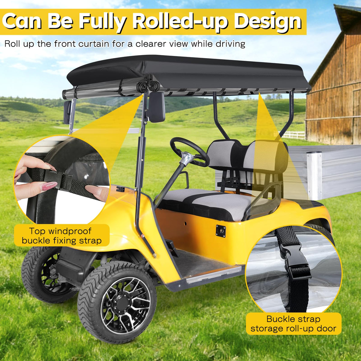 SANXIACAR enclosure with four clear windows maintains visibility in any weather.