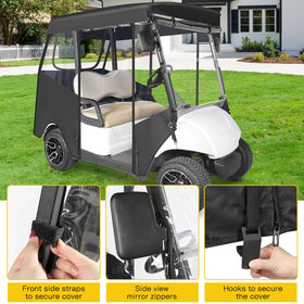 Sanxiacar golf cart enclosure roll-up door for quick access.