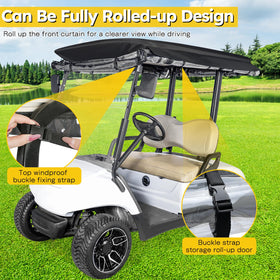 Sanxiacar golf cart enclosure rolled windows allow ventilation while keeping rain out.
