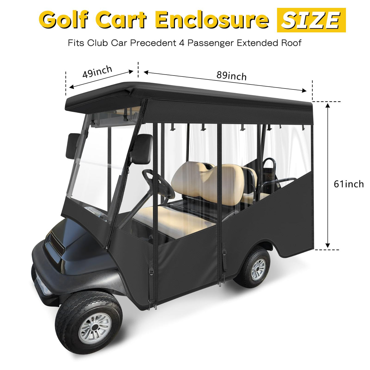 SANXIACAR enclosure side view showing roll-up windows for ventilation