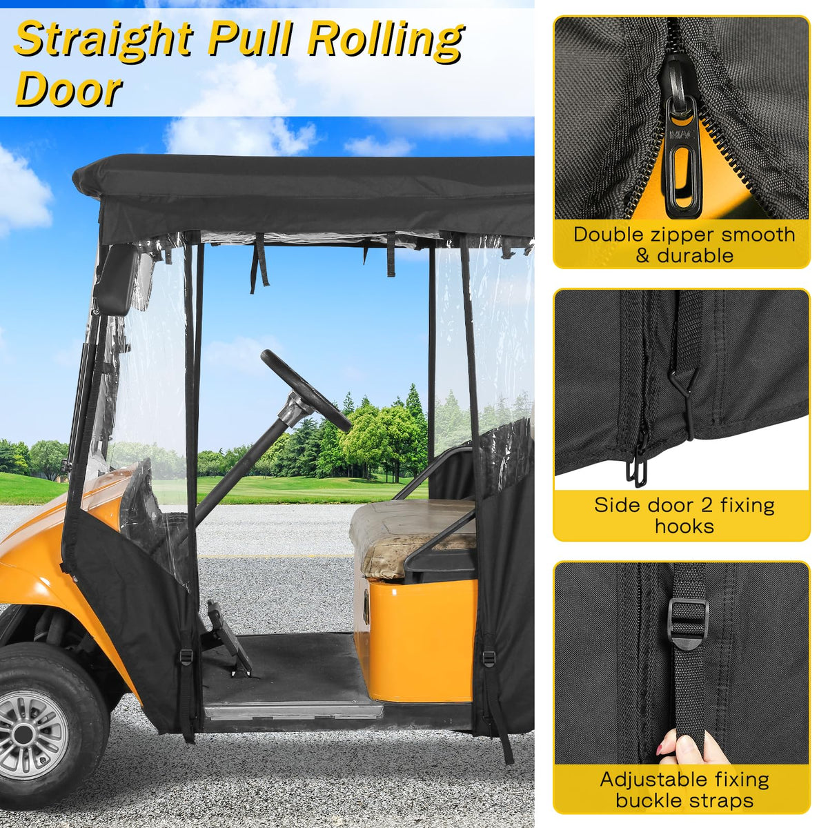 SANXIACAR enclosure top with buckle straps for wind stability