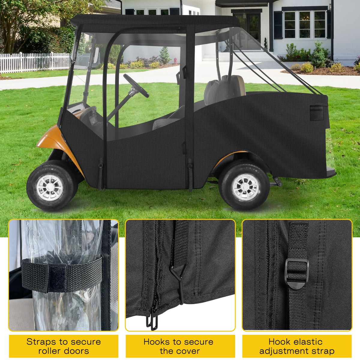 SANXIACAR waterproof fabric on EZGO TXT enclosure protects equipment