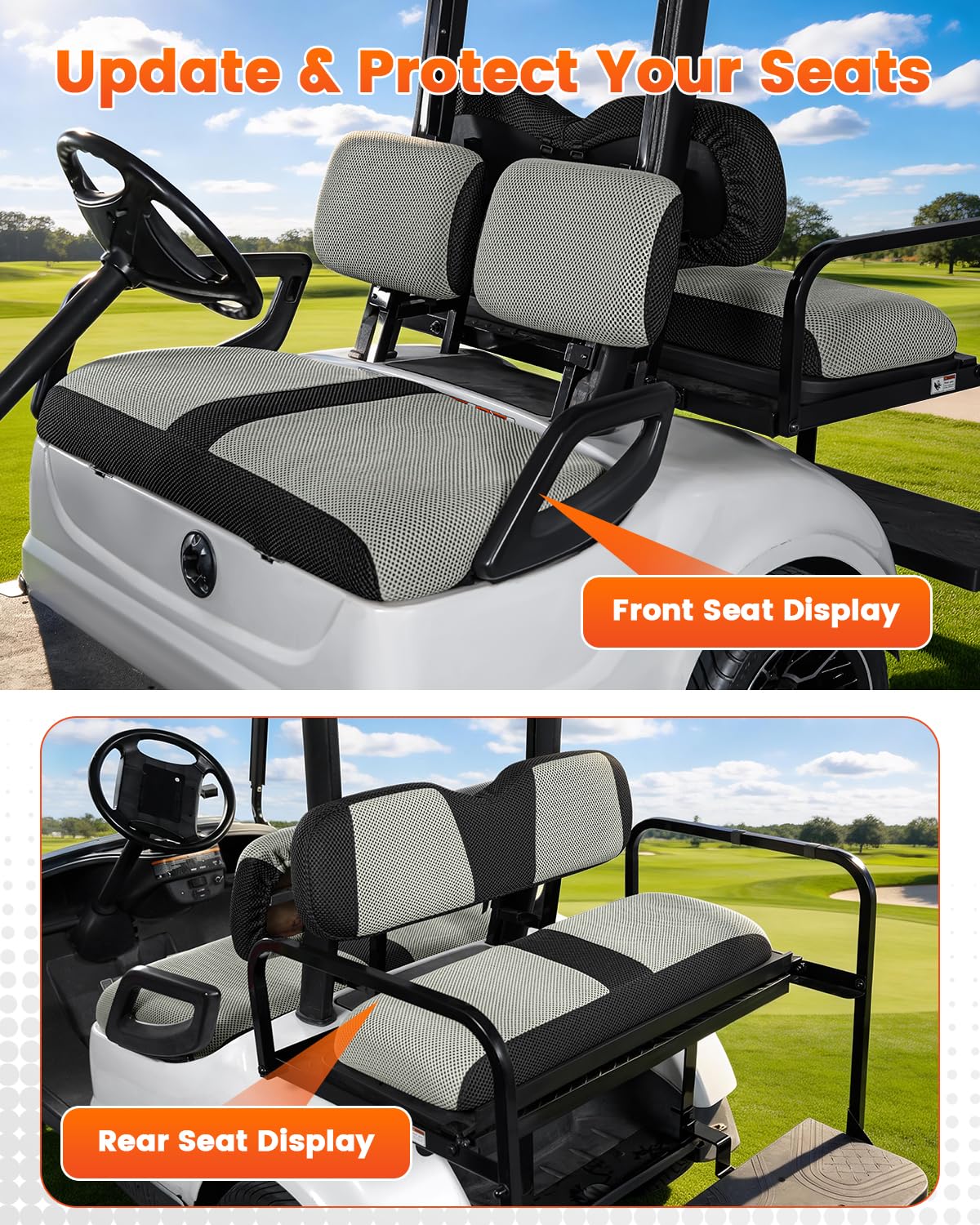 SANXIACAR machine washable seat covers for easy maintenance.