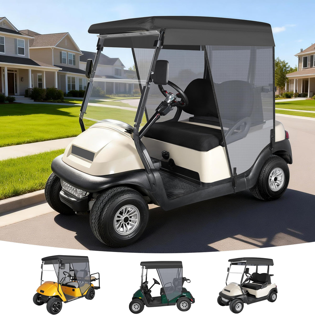 SANXIACAR golf cart sun shade 59in providing shade on sunny days