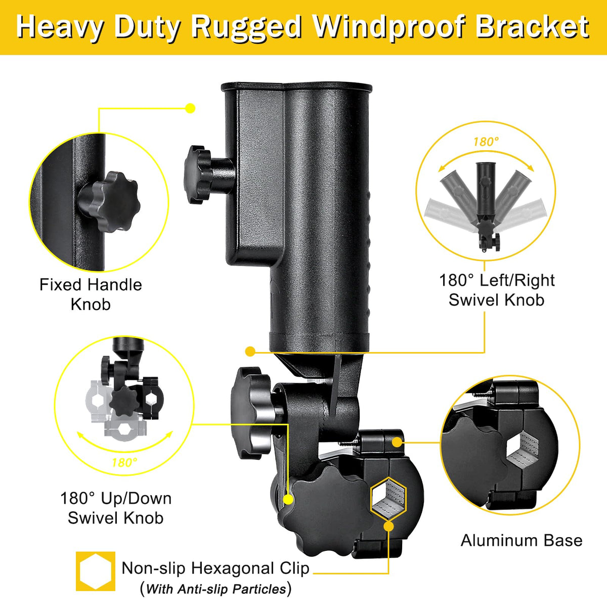SANXIACAR heavy-duty aluminum base ensures durable mounting for rugged outdoor use.