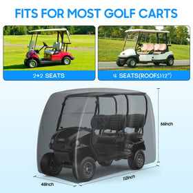 SaolGllS golf cart cover extended-roof fit on 4-passenger models