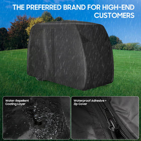 SaolGllS golf cart cover waterproof material shown in rain and sun