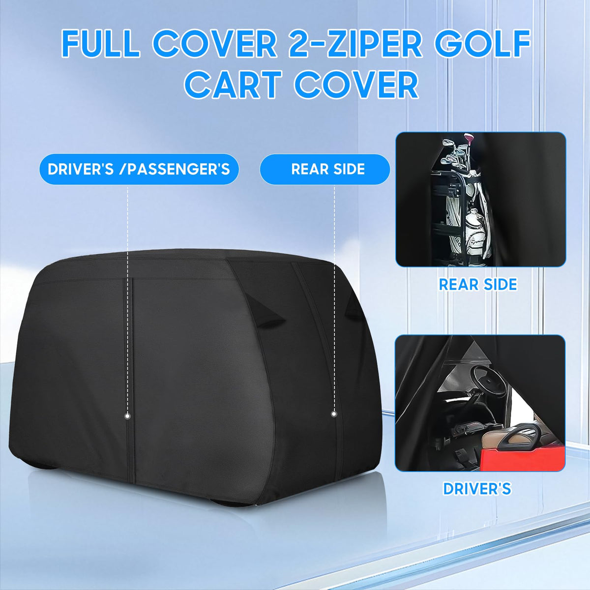 SaolGllS golf cart cover windproof straps ensure secure fit