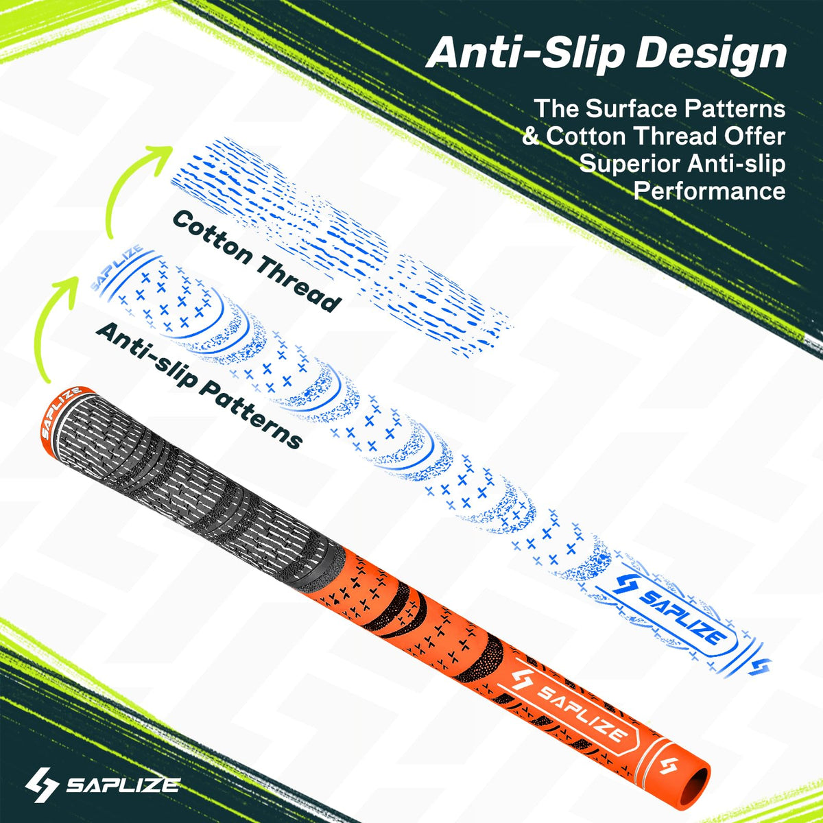 Saplize All-Weather Control grip maintains grip in varied conditions.