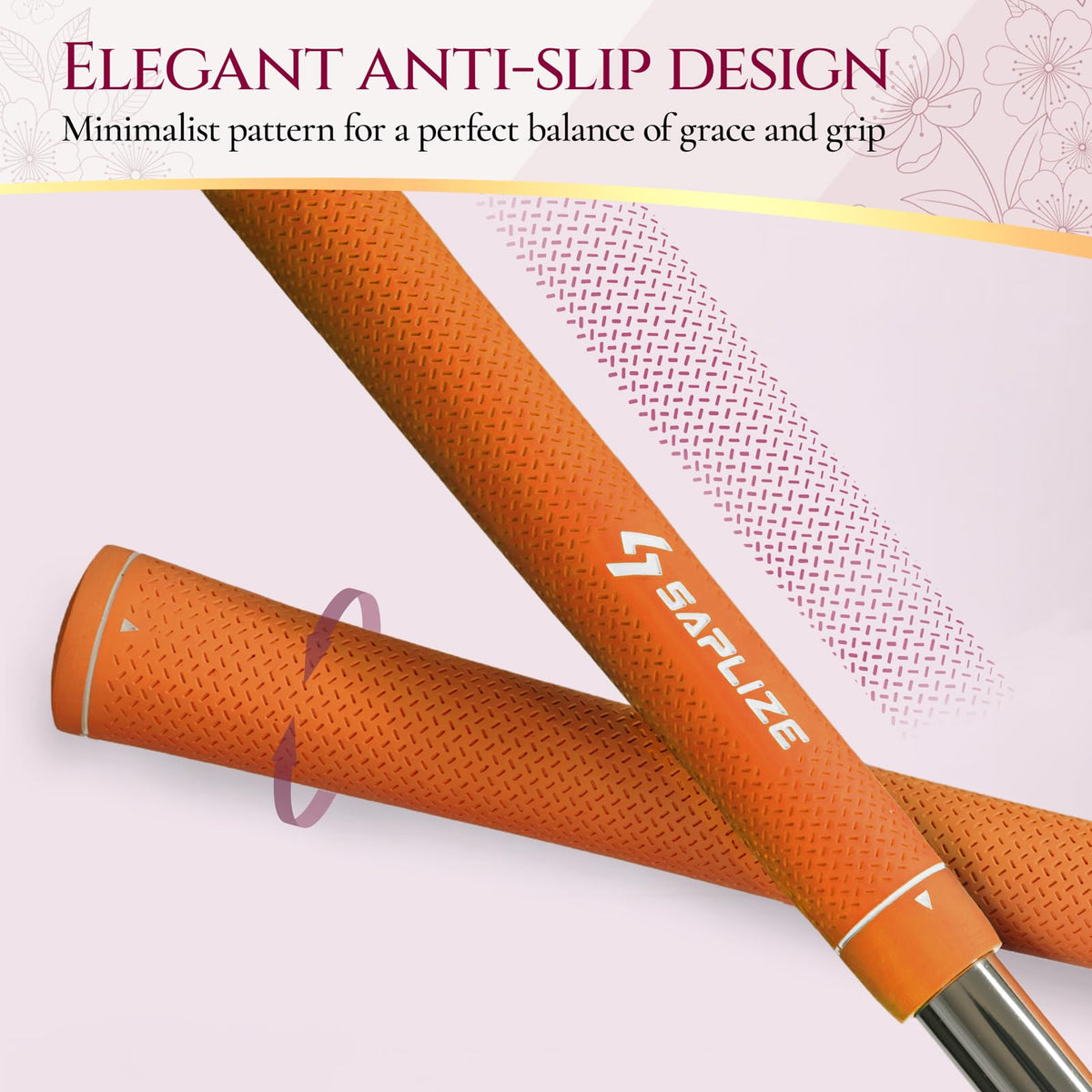 Close up of SAPLIZE CC02 soft rubber grip texture for comfort