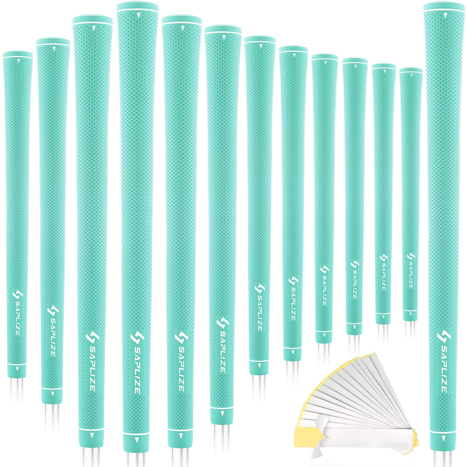 SAPLIZE CC02 standard mint-green golf grip with tape for secure, comfortable grip