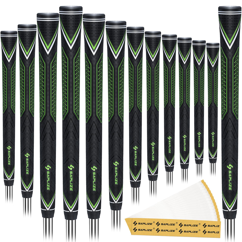 SAPLIZE CC10 13-pack grips, premium rubber for steadier swings.