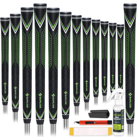 SAPLIZE CC10 midsize green golf grips front view with balanced weight