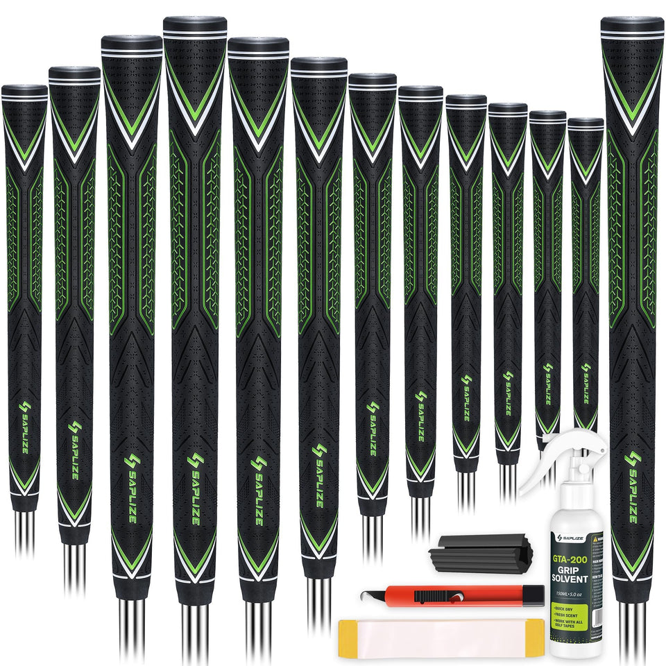 SAPLIZE CC10 midsize green golf grips front view with balanced weight