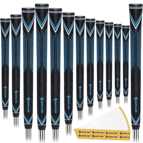 Saplize CC10 standard blue golf grips pack front view for steady grip