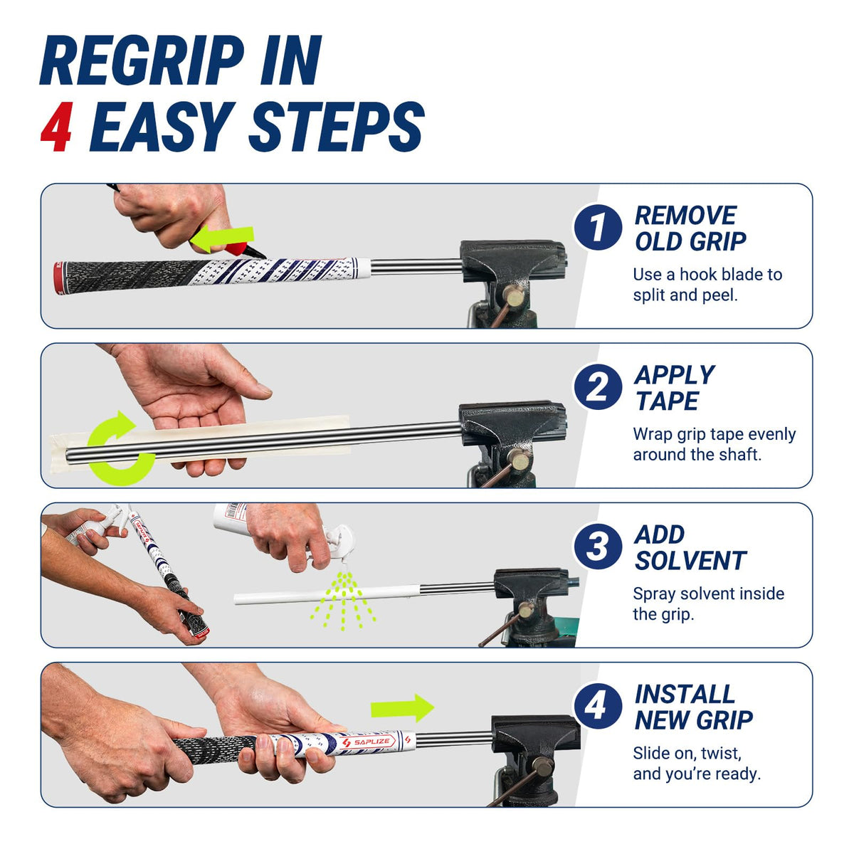 SAPLIZE CL03 upgrade set with tapes for quick regripping