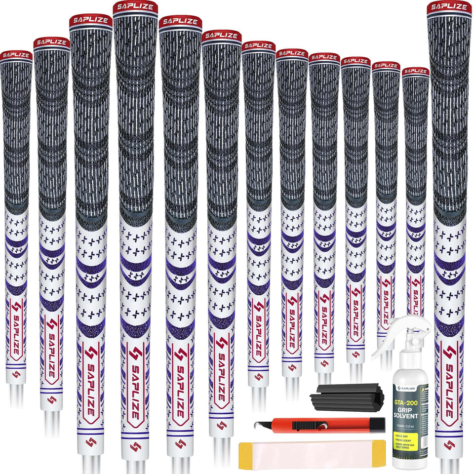 SAPLIZE Cross Cord Golf Grips in white offer anti slip control for all weather play.