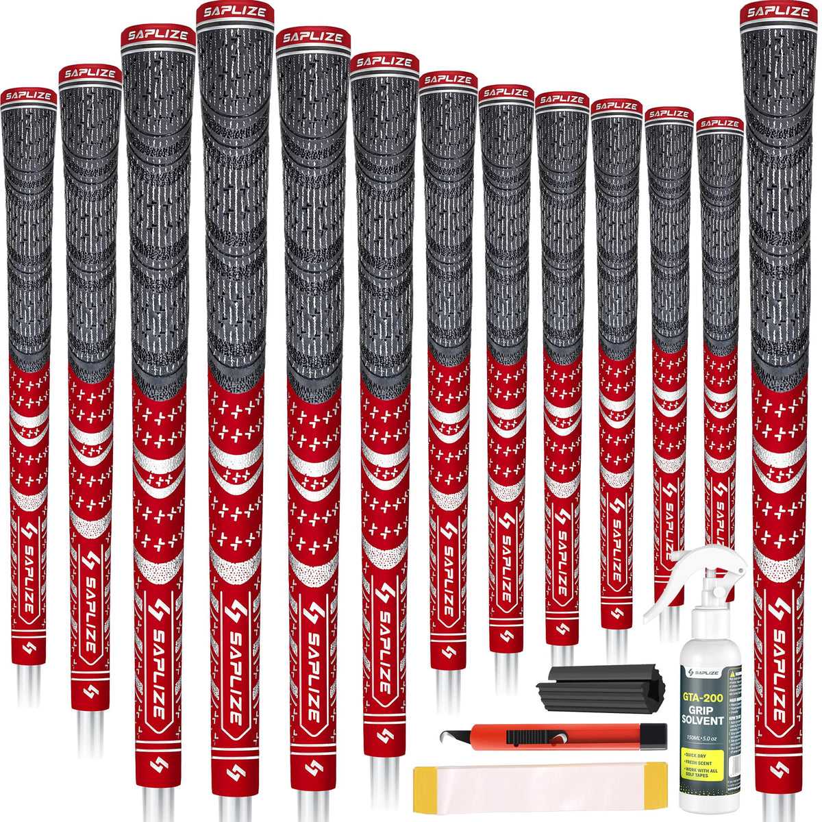 SAPLIZE Cross Cord Golf Grips 13-pack front view for stable grip upgrade.