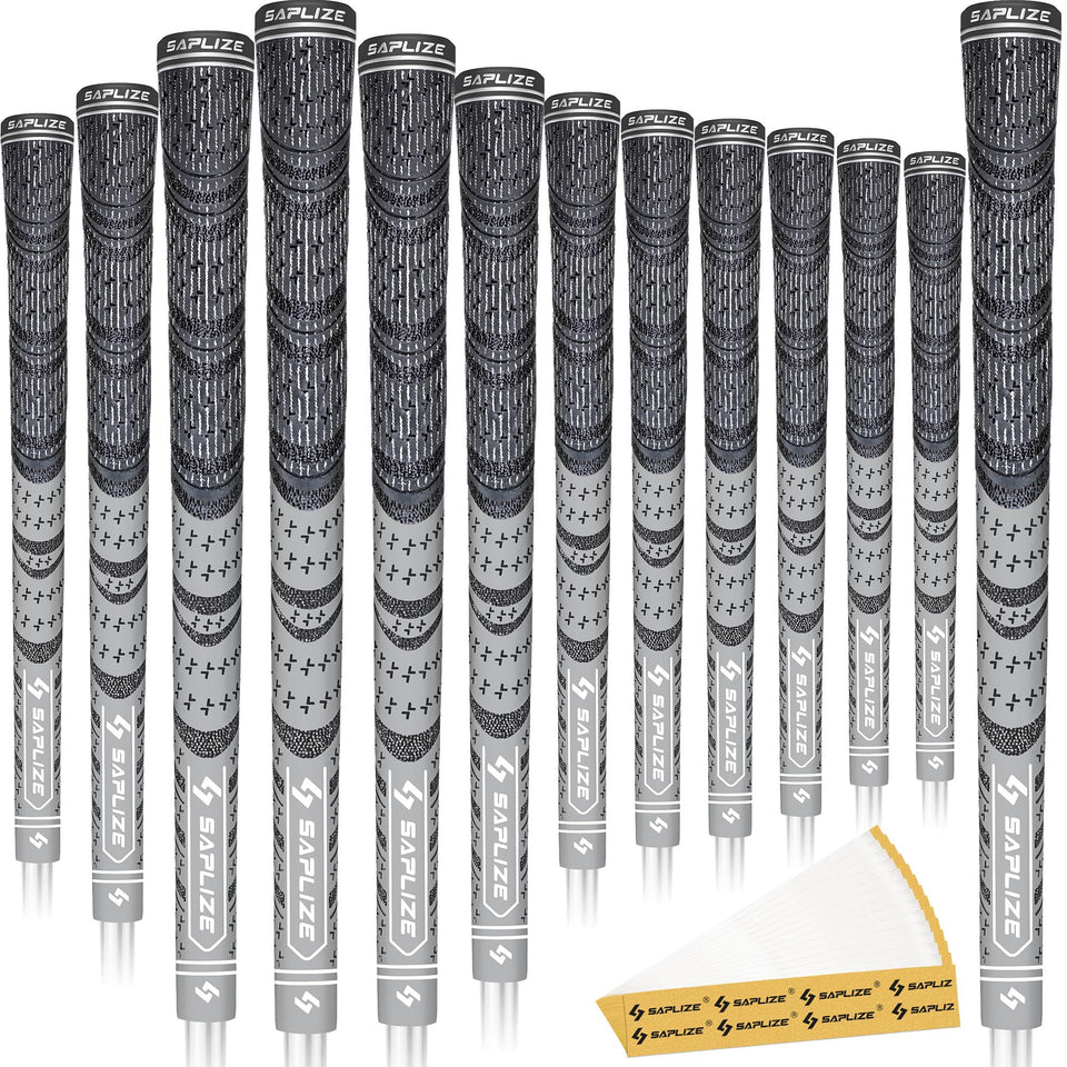 Saplize Cross Cord Golf Grips Grey Mid size for improved feel and control.