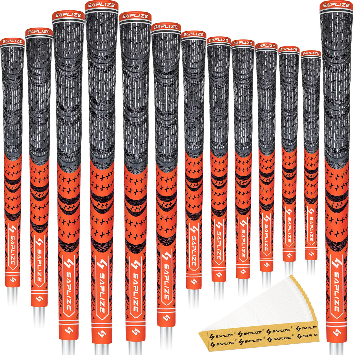 SAPLIZE Cross Cord Golf Grips orange 13-pack anti-slip grip