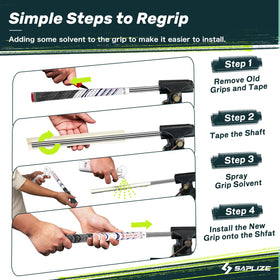 Standard size SAPLIZE grip pack suitable for common clubs