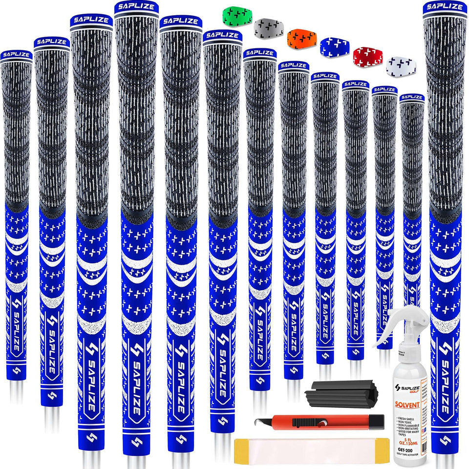 SAPLIZE Cross Cord Grips blue standard close-up showing anti-slip texture for secure holds.