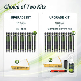 Deluxe Set includes full regripping kit for DIY updates.