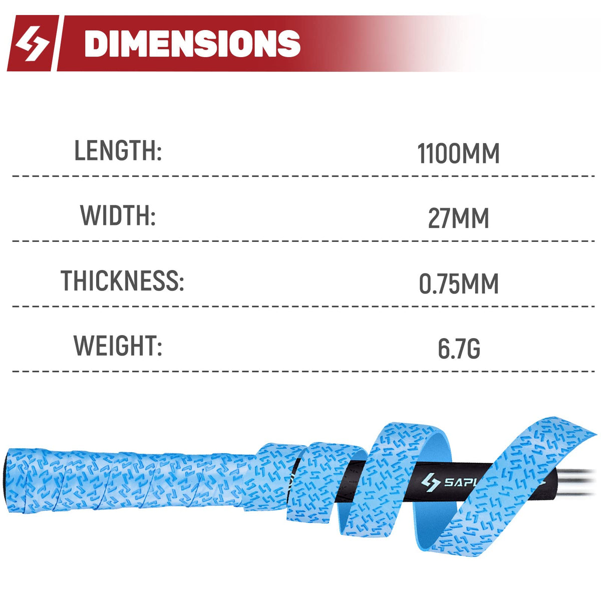 Three SAPLIZE wrap tapes fit different clubs for versatile customization
