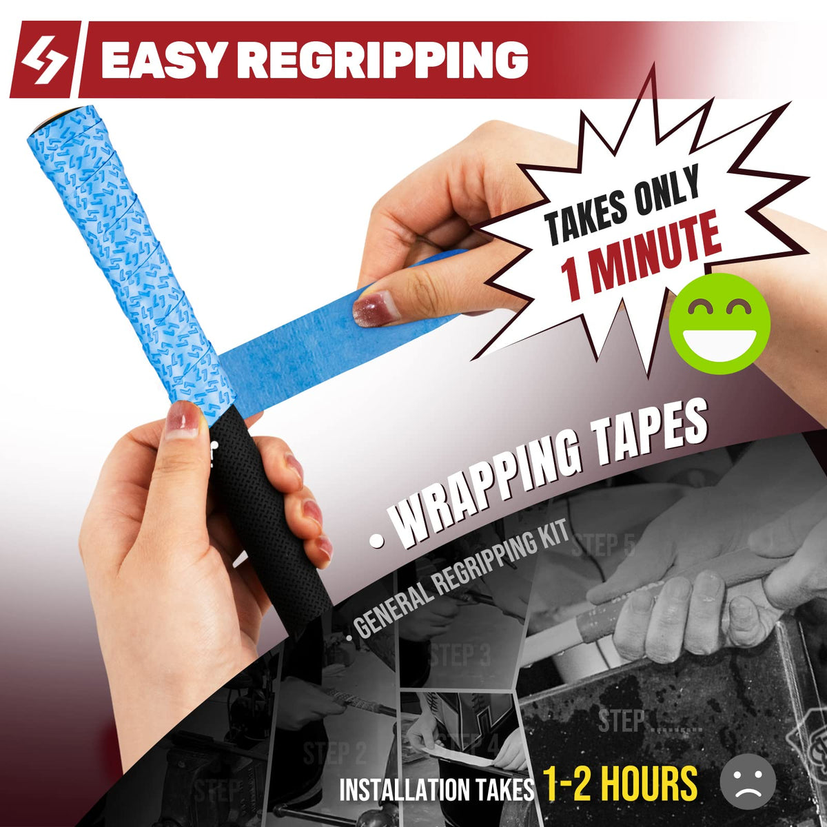 Anti-slip surface on SAPLIZE tape helps maintain control in wet and dry conditions