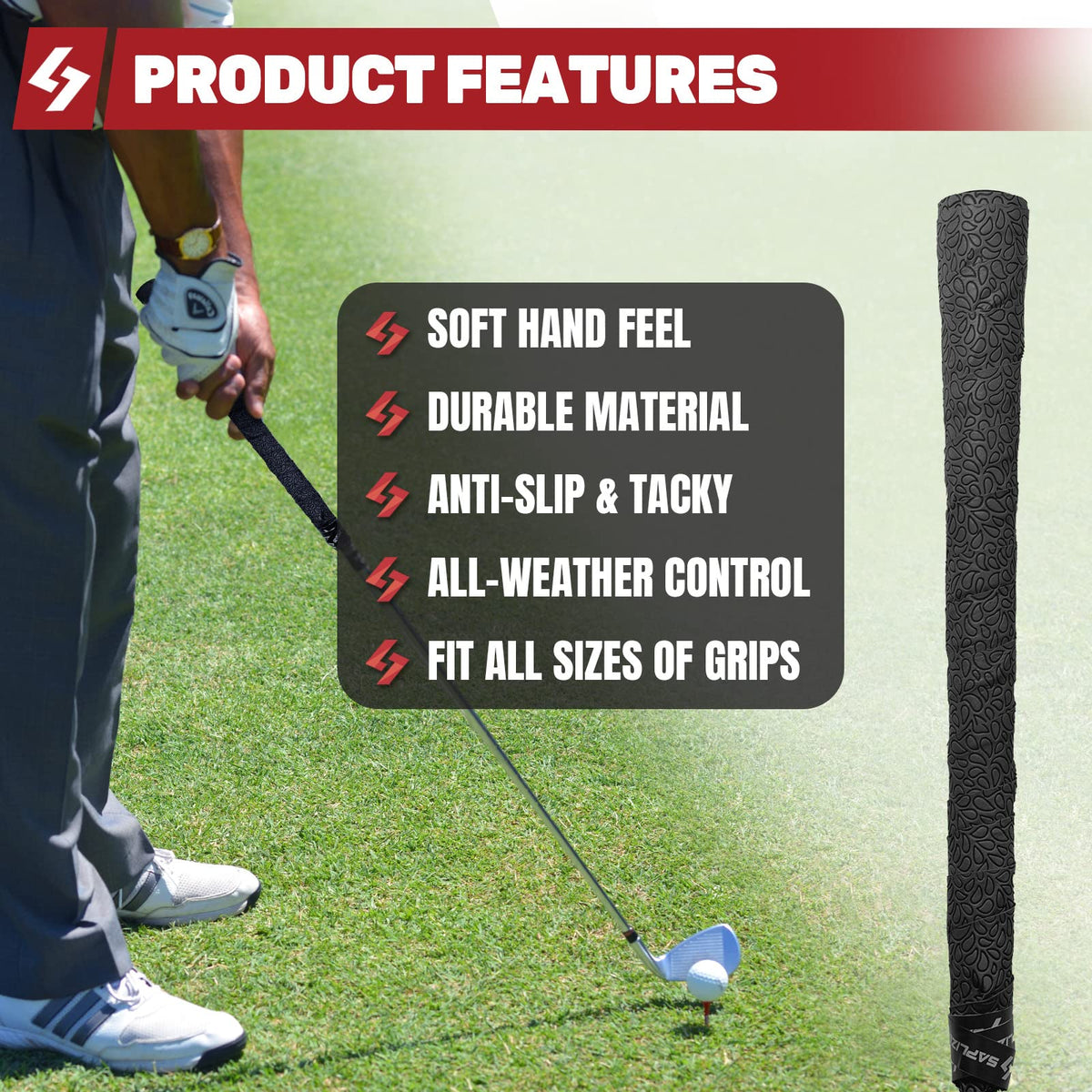 SAPLIZE quick-dress-up solution refreshes worn grips in minutes.