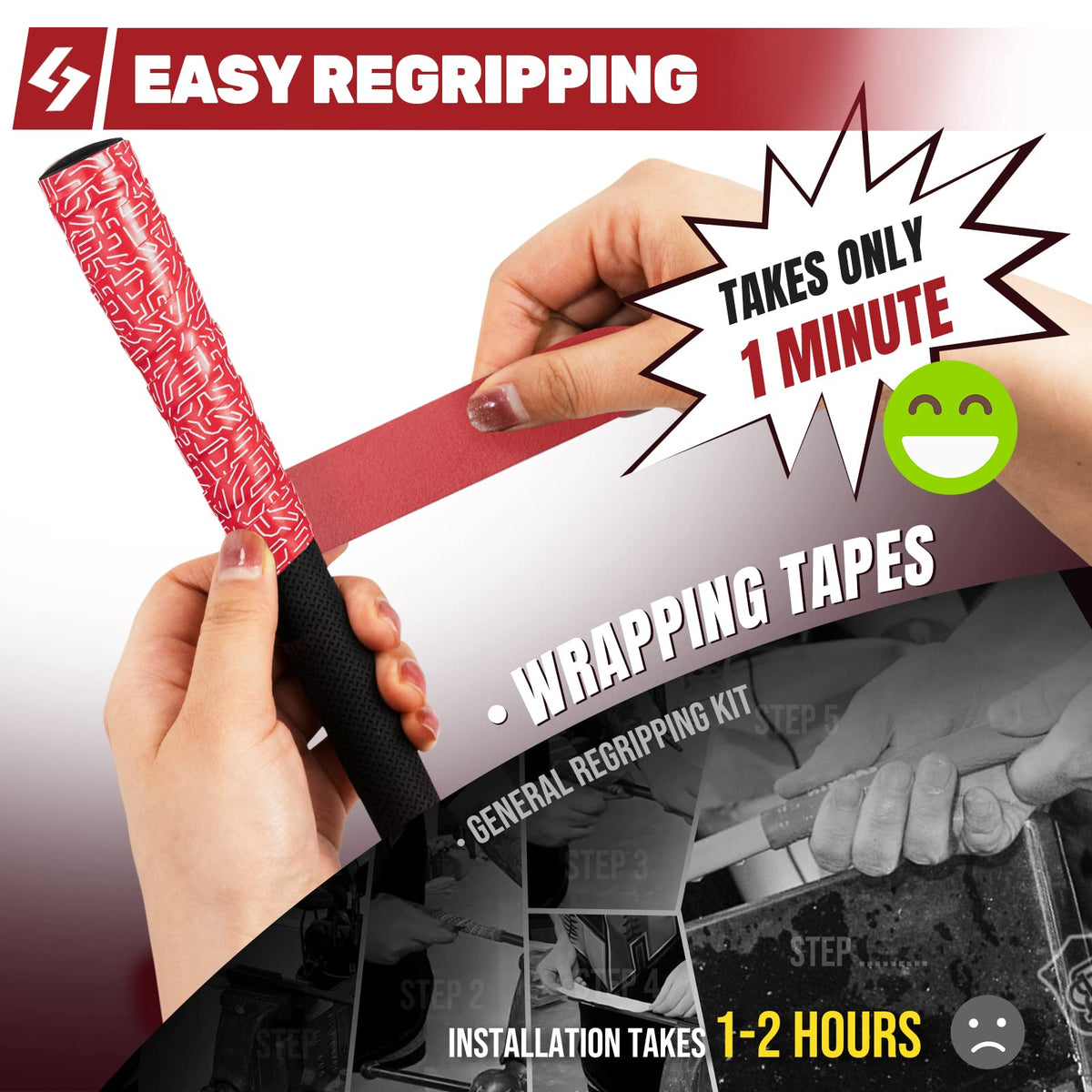 SAPLIZE golf grip wrapping tapes anti-slip-tacky for secure grip in sweaty conditions.