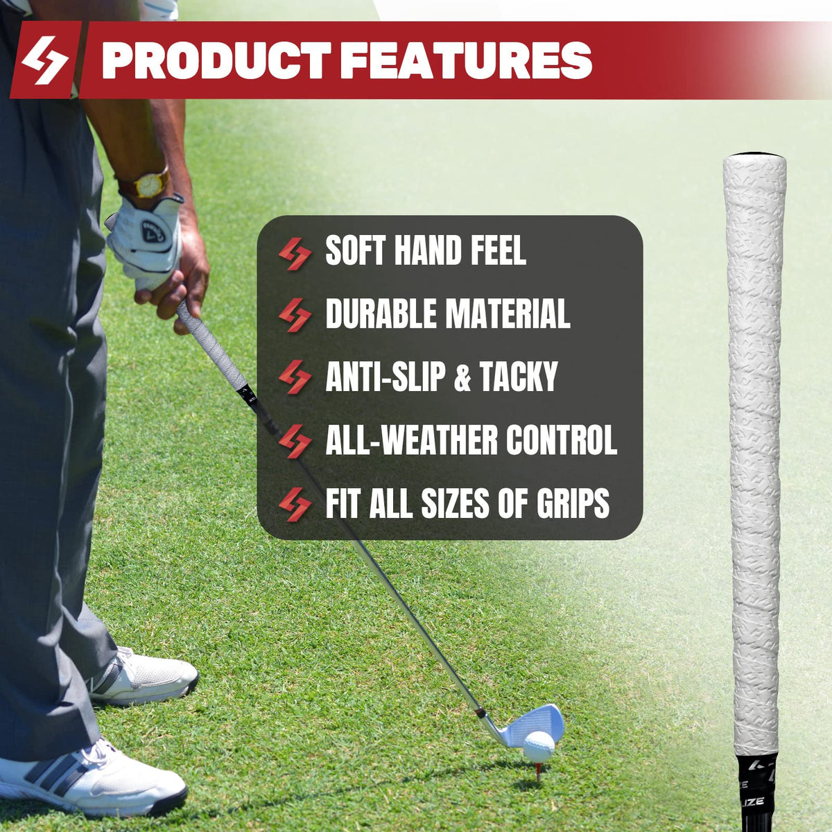 Applying SAPLIZE tapes on a driver for quick grip refresh