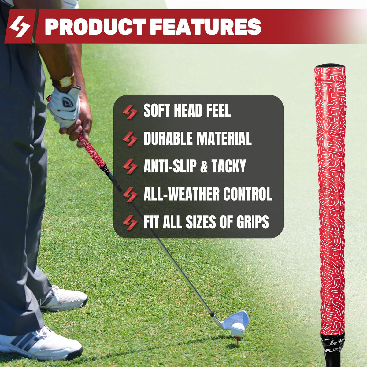 SAPLIZE golf grip wrapping tapes durable-pu for comfortable feel and long-lasting performance.
