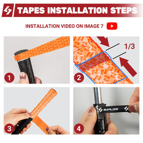 Orange wrap on a golf club by SAPLIZE highlights distinctive look