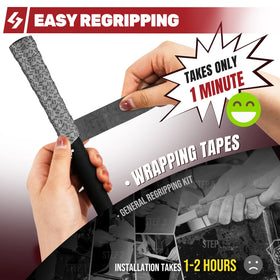 SAPLIZE wrap-in-use demonstrates peel-and-wrap method for fast grip upgrade