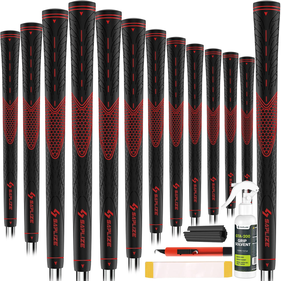 SAPLIZE golf grips 13-pack full kit view, ready for installation and improved control
