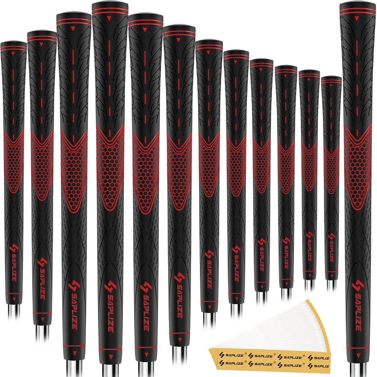 SAPLIZE Golf Grips 13-piece set with multiple sizes for a personalized fit.