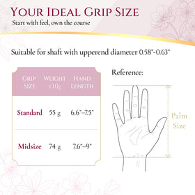 SAPLIZE midsize grip with 0.6 inch core for balanced handling and smoother swings