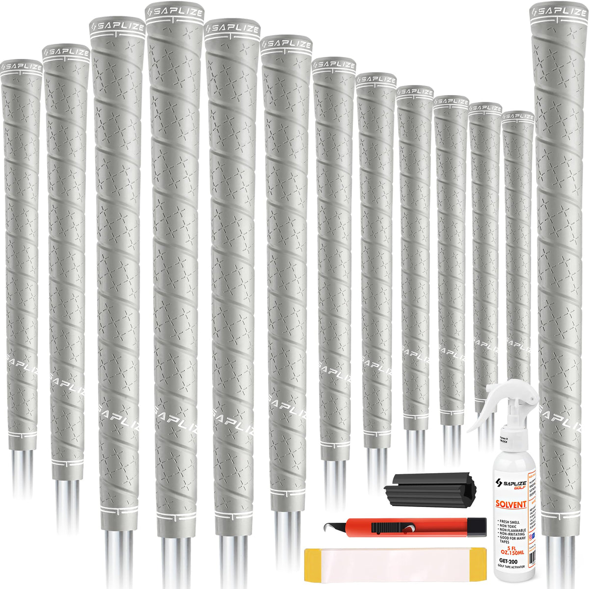 SAPLIZE midsize golf grips 13-pack product image highlighting anti-slip grip for stable swings.