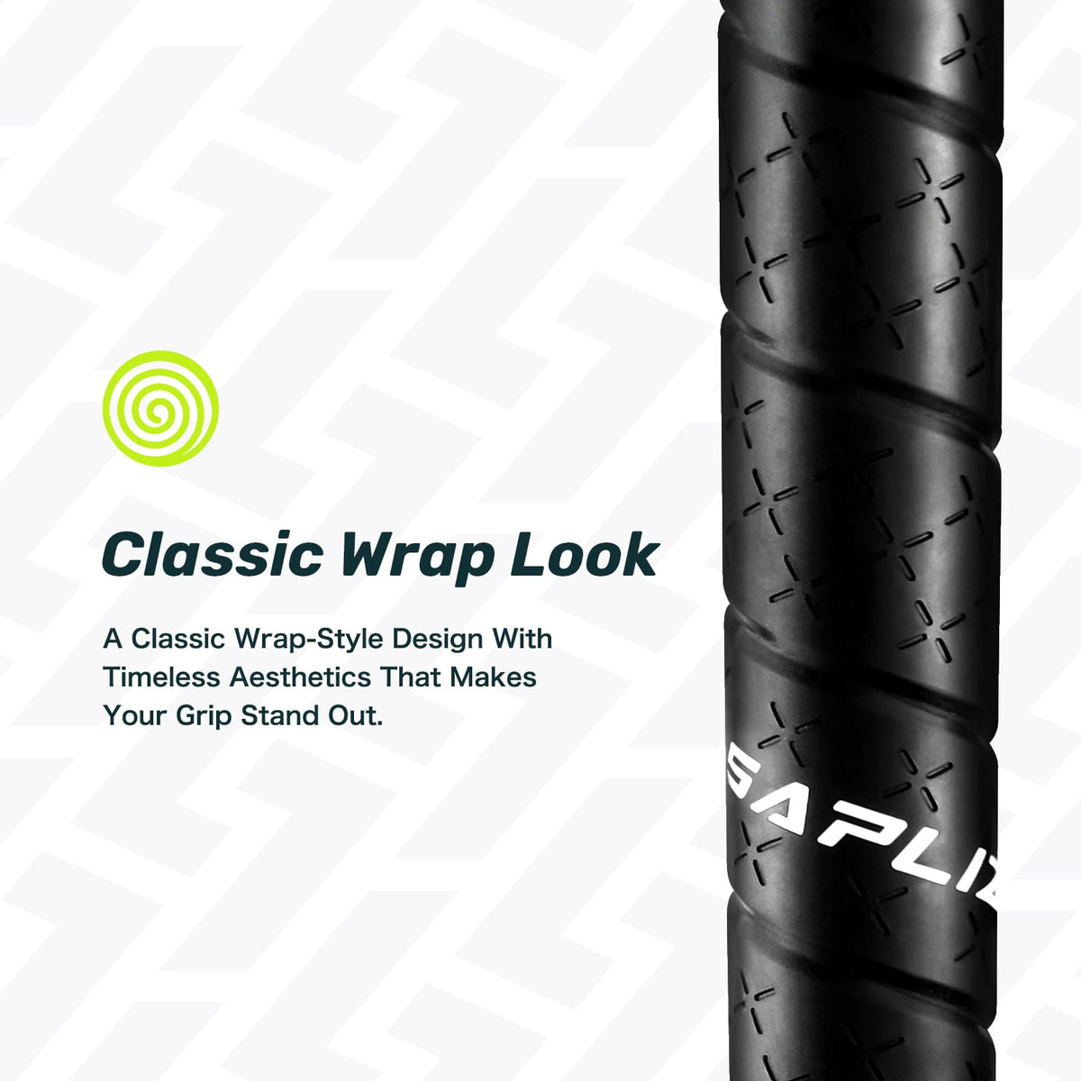 SAPLIZE Midsize Golf Grips with X-pattern texture improves tactile feedback
