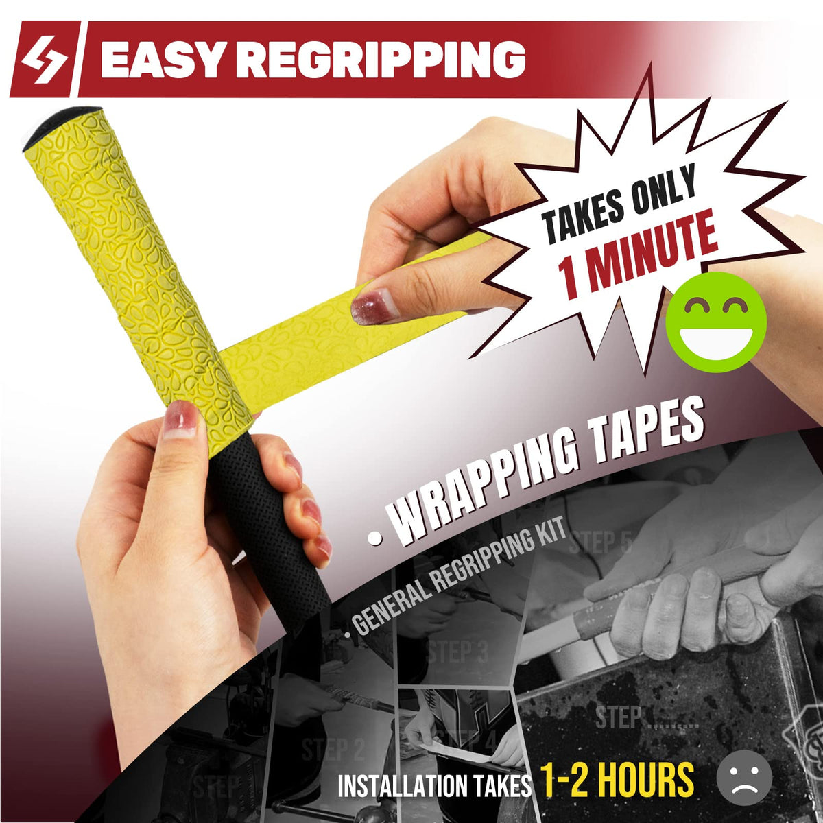 SAPLIZE peel wrap seal application shows fast, solvent-free grip upgrade