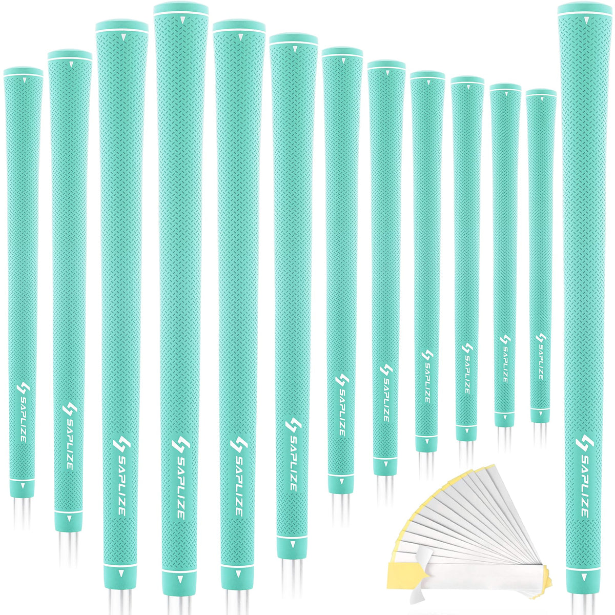 SAPLIZE women's golf grips with soft-rubber feel for comfortable, midsize performance in mint green